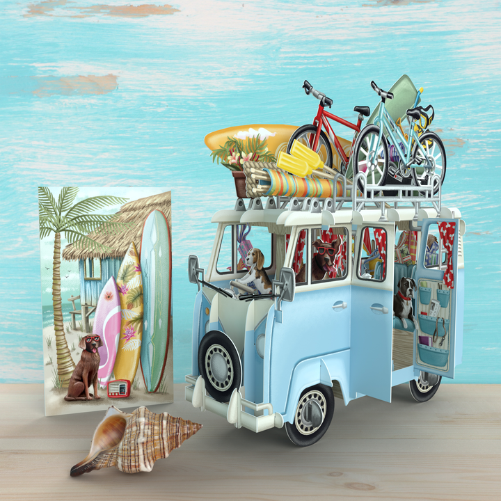 Me&McQ 3D Card Holiday Camper Van Pop Up Card